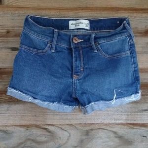 abercrombie kids blue jean shorts size 11/12